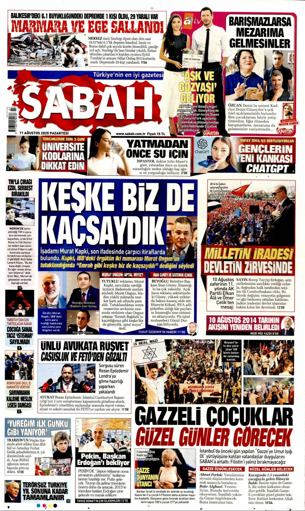 Marmara ve Ege 6.1 ile sallandı! 16 bina yıkıldı 1 can kaybı 29 yaralı: 11 Ağustos gazete manşetleri. 3