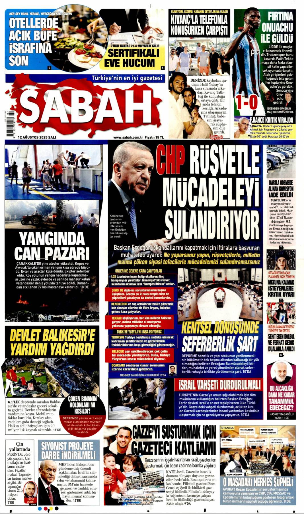 Kıyamet gibi! Alevlere teslim olan Çanakkale'de can pazarı: 12 Ağustos 2025 gazete manşetleri 3