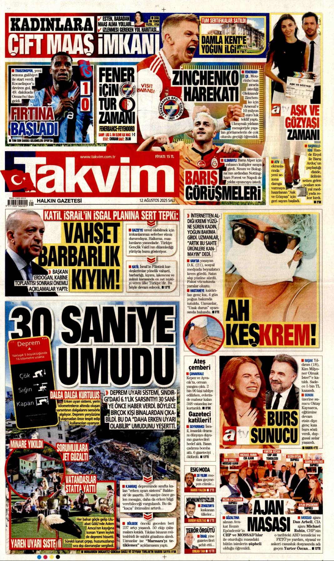 Kıyamet gibi! Alevlere teslim olan Çanakkale'de can pazarı: 12 Ağustos 2025 gazete manşetleri 20