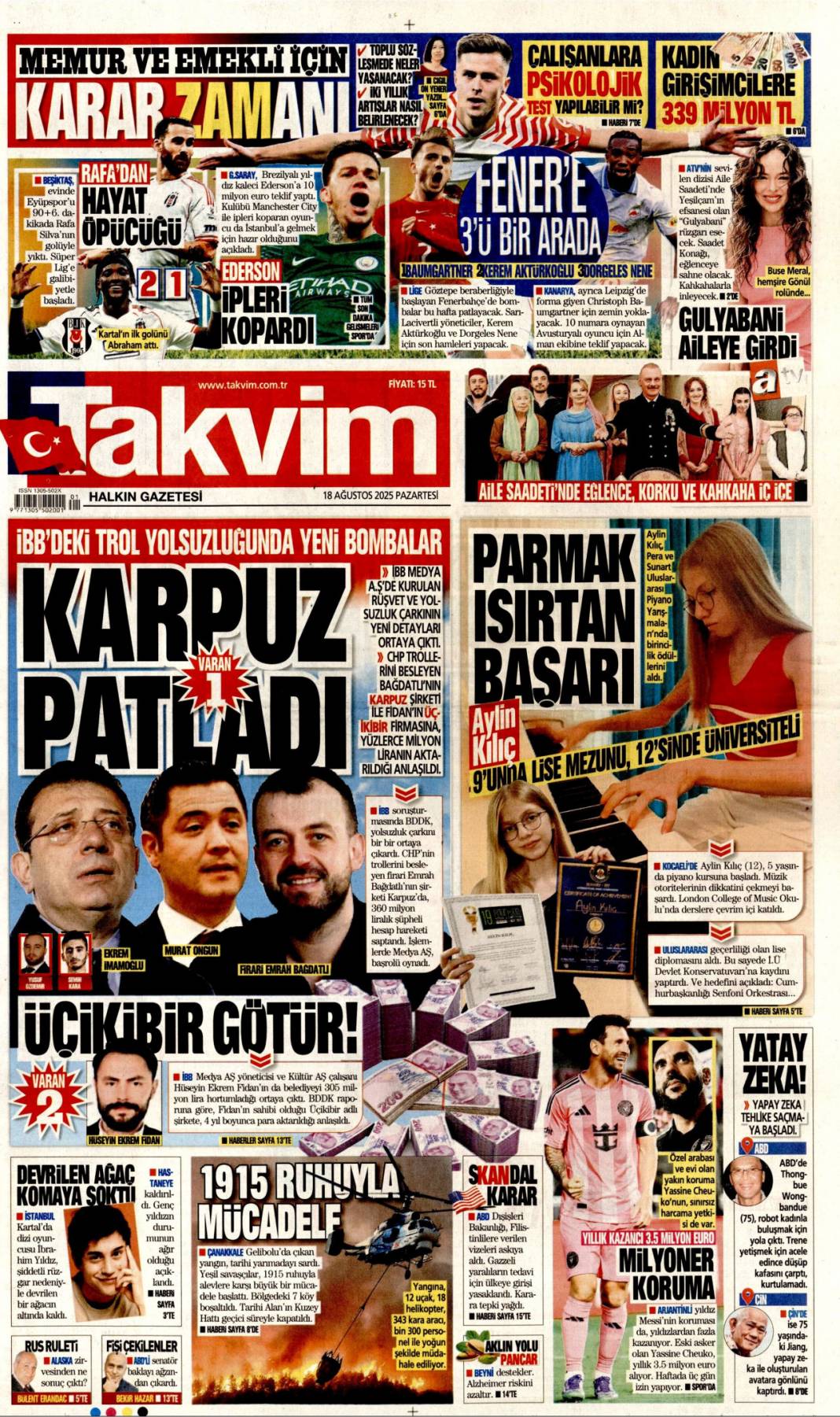 CHP'de kırmızı alrm! Özgür Özel zor durumda: 18 Ağustos 2025 gazete manşetleri 20