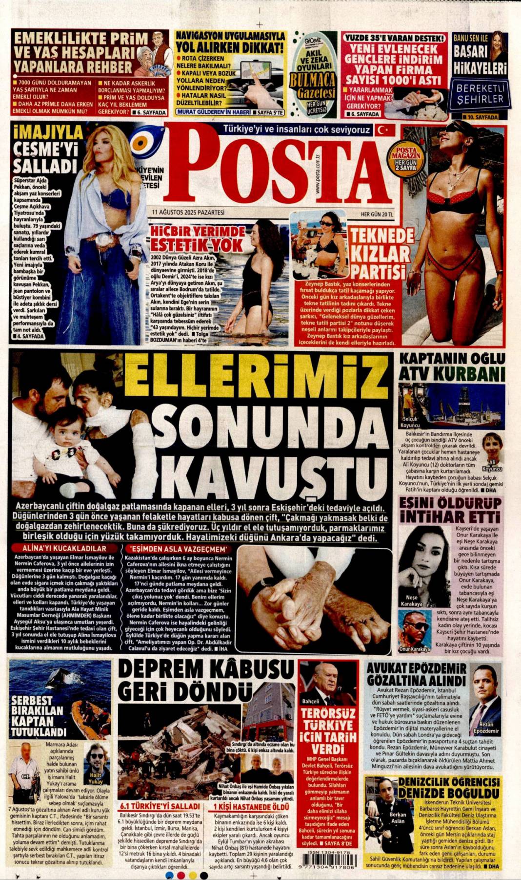 Marmara ve Ege 6.1 ile sallandı! 16 bina yıkıldı 1 can kaybı 29 yaralı: 11 Ağustos gazete manşetleri. 21