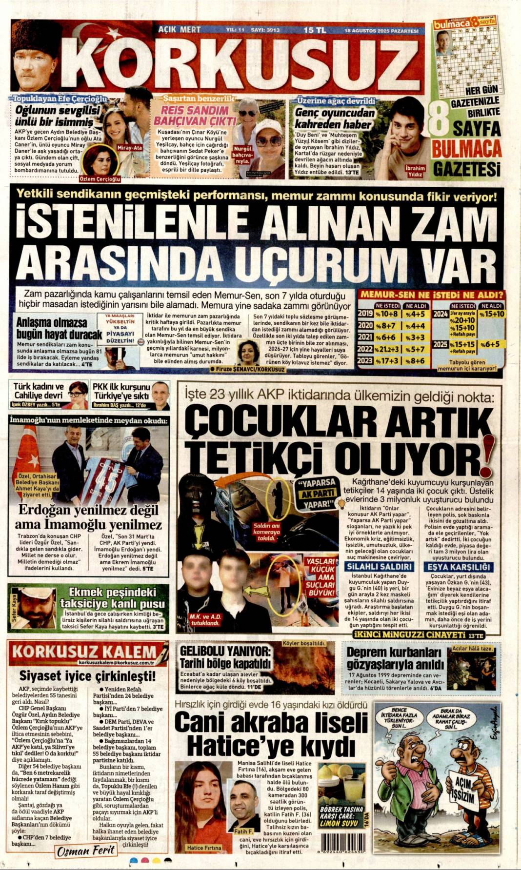 CHP'de kırmızı alrm! Özgür Özel zor durumda: 18 Ağustos 2025 gazete manşetleri 24