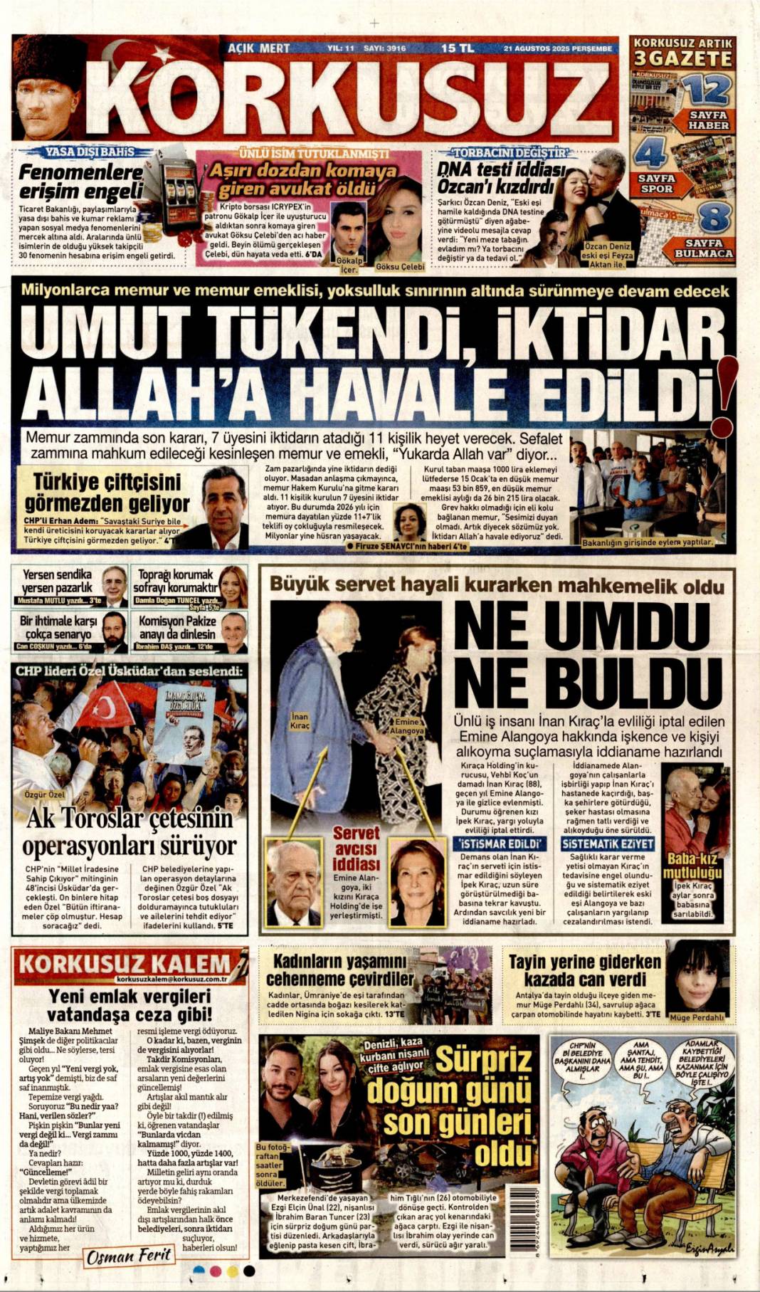 Avrupa fonları ekosistem'e aktı: 21 Ağustos 2025 gazete manşetleri 24