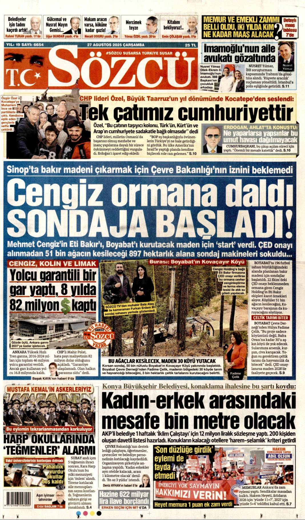 Terörist YPG ve destekçilerine Malazgirt'ten kılıçlı mesaj: 27 Ağustos 2025 gazete manşetleri 3