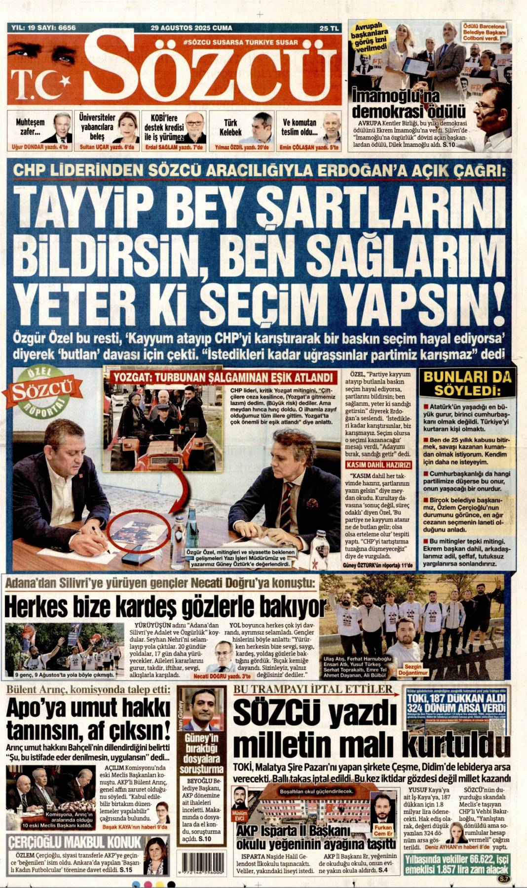 Su yok konser var! İzmirli hizmet bekliyor: 29 Ağustos 2025 gazete manşetleri 4