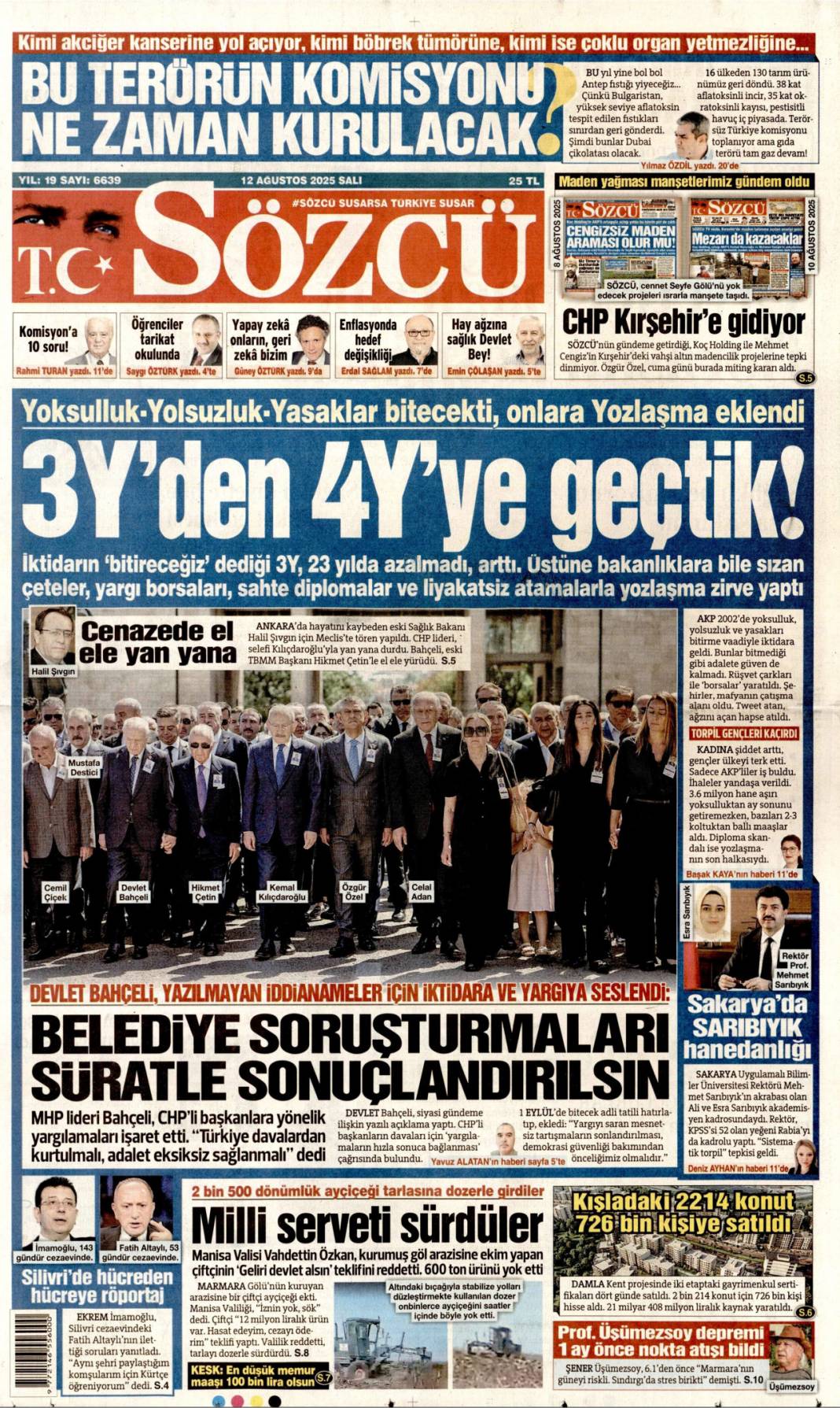 Kıyamet gibi! Alevlere teslim olan Çanakkale'de can pazarı: 12 Ağustos 2025 gazete manşetleri 4