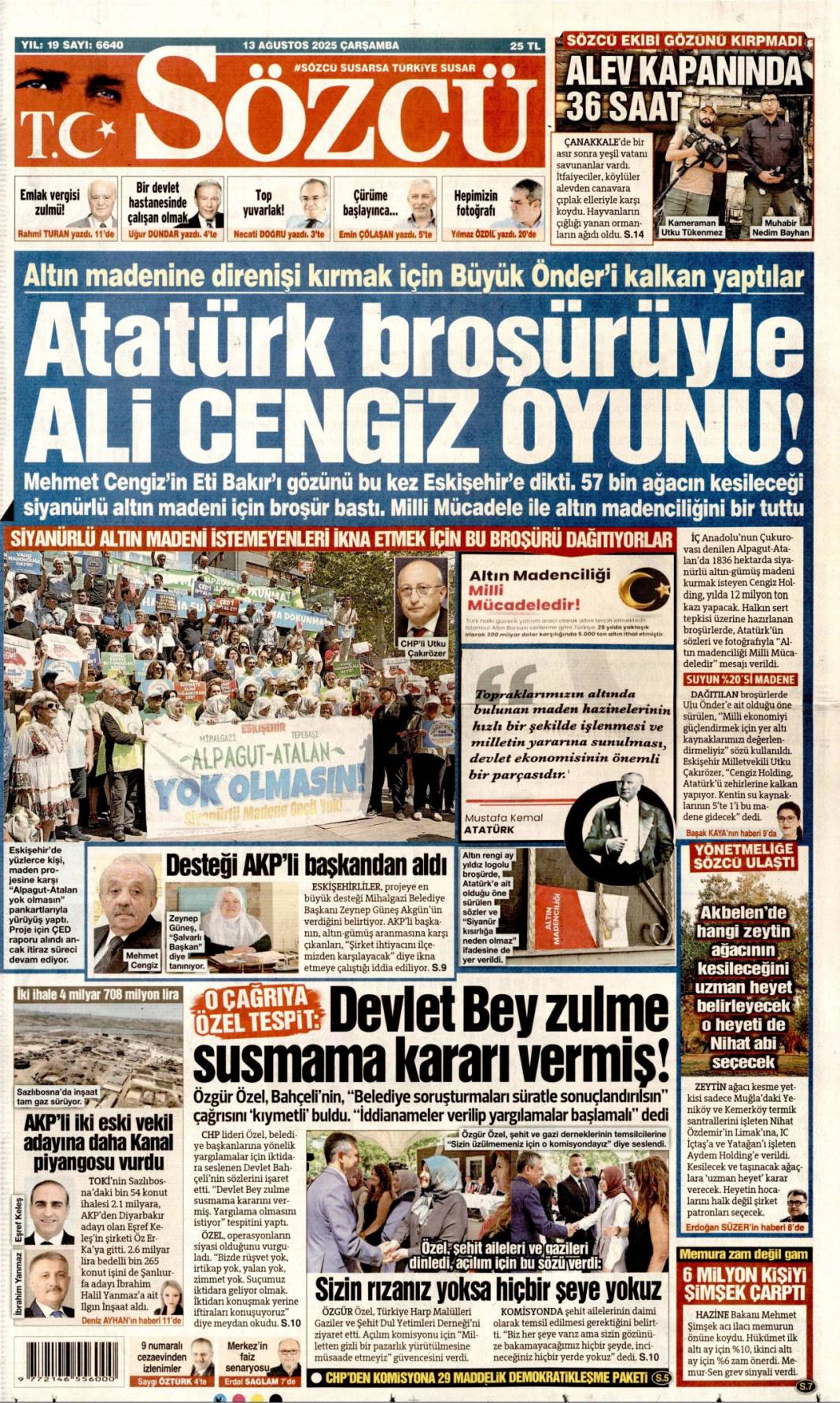 İBB'de rüşvet poşetlere sığmadı: 13 Ağustos 2025 gazete manşetleri 3