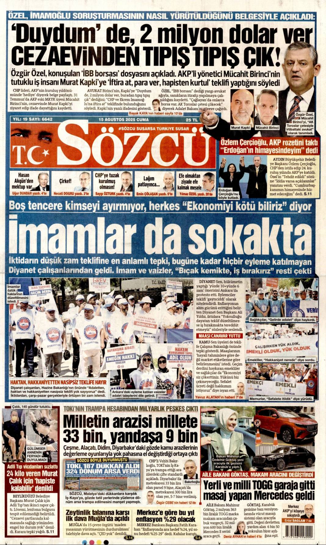 Topuklu efe'ye AK Parti rozeti: 15 Ağustos 2025 gazete manşetleri 3