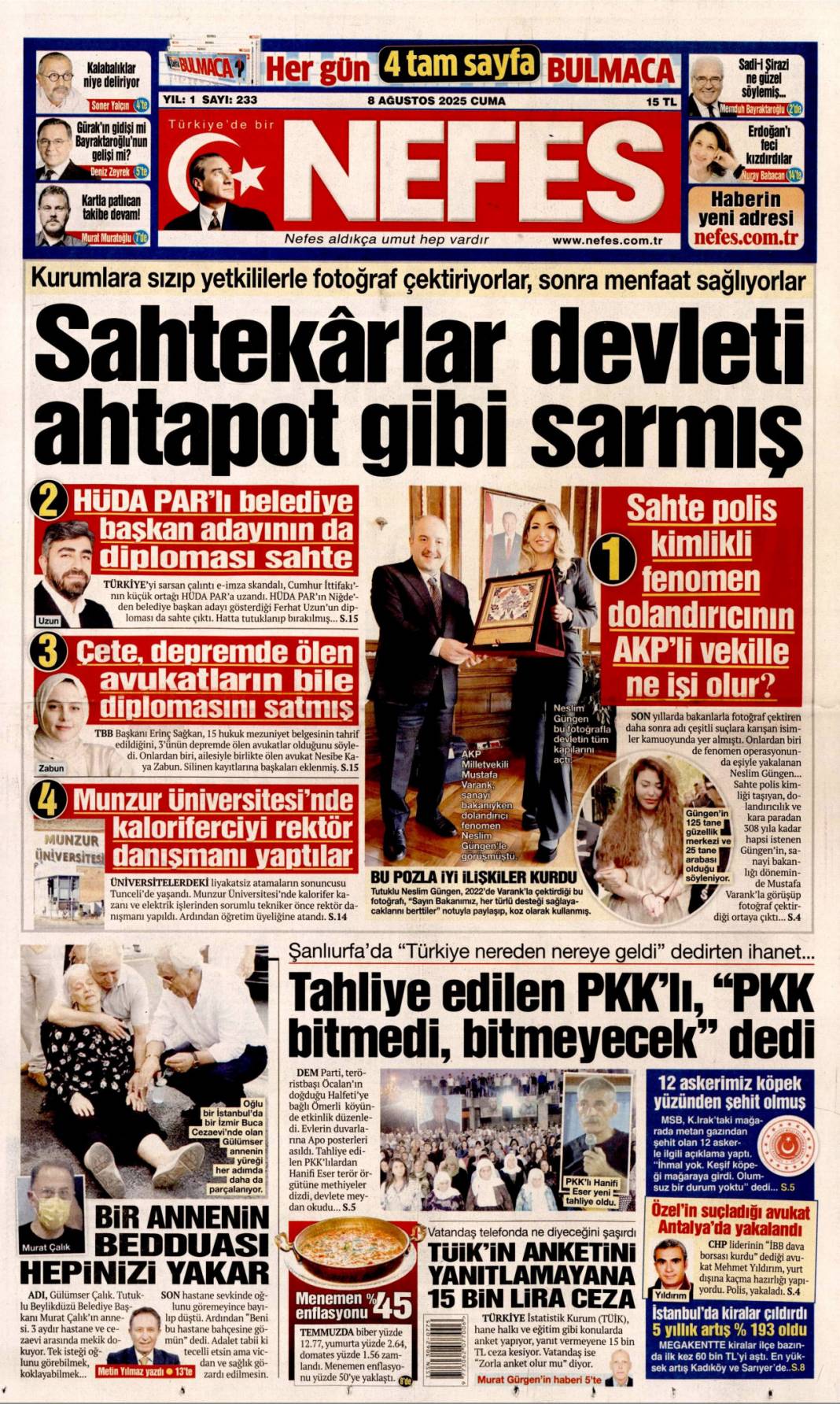 Sahte e-imza'da FETÖ izi! Devlet tuzağı gördü tedbirleri aldı: 8 Ağustos 2025 gazete manşetleri 5