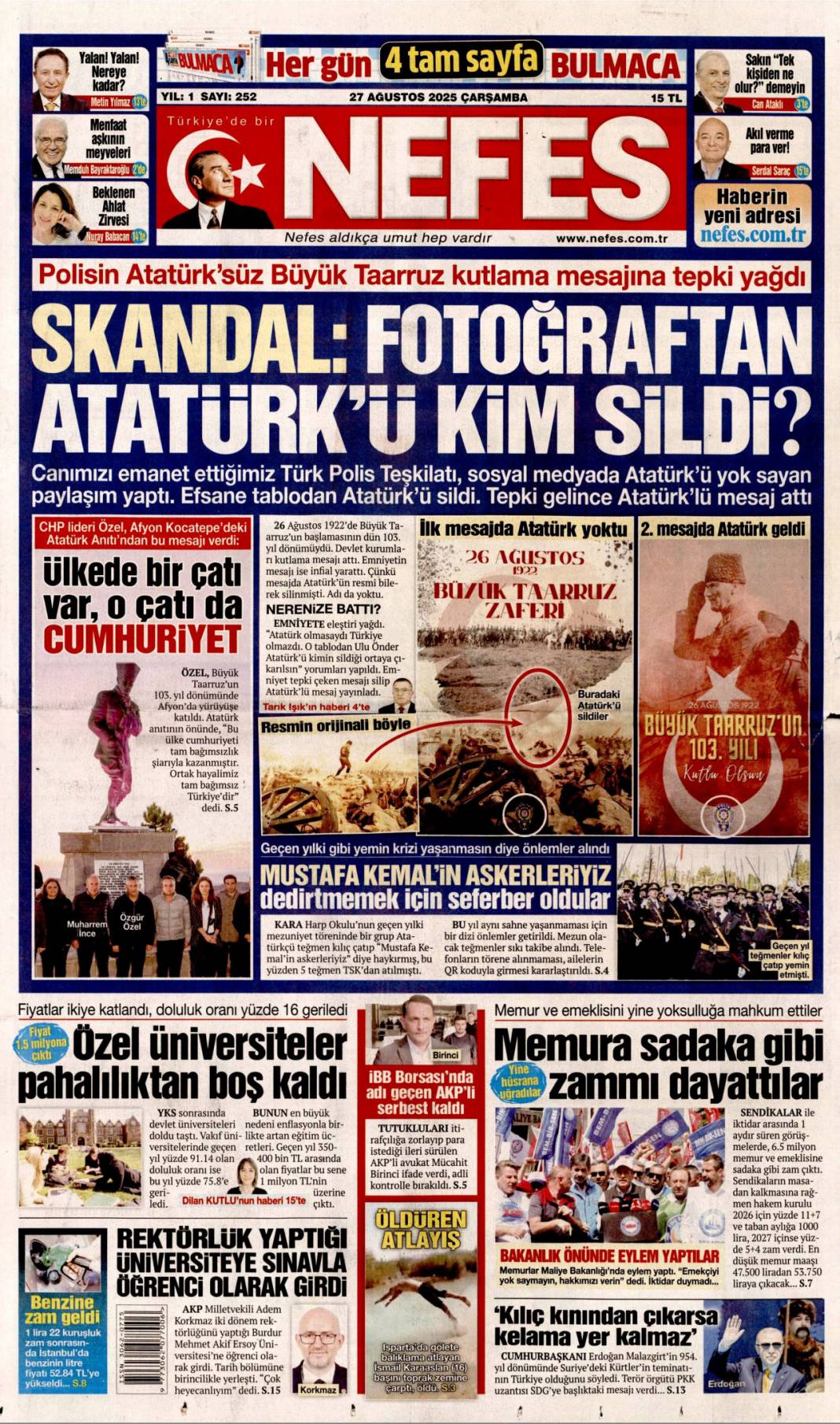 Terörist YPG ve destekçilerine Malazgirt'ten kılıçlı mesaj: 27 Ağustos 2025 gazete manşetleri 4