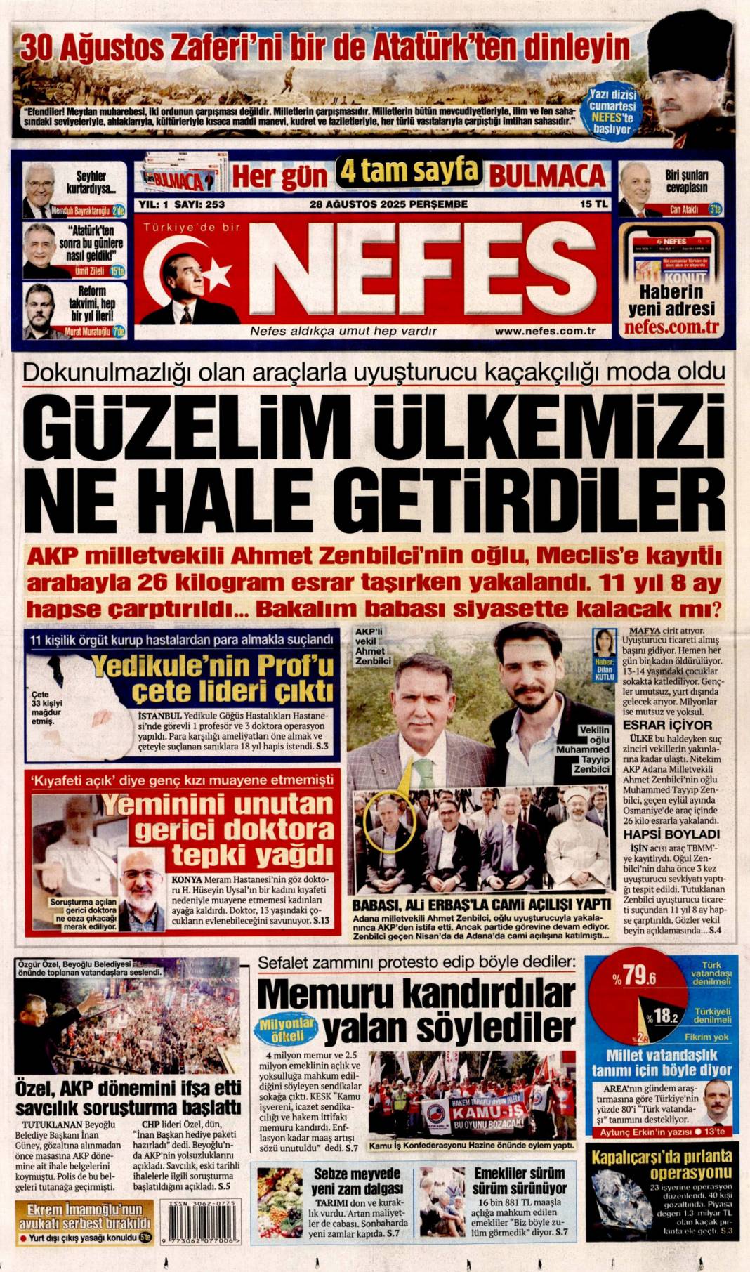 Bağımsızlığa çelik kubbe! Gök vatana bağımsızlık mührü: 28 Ağustos 2025 gazete manşetleri 5