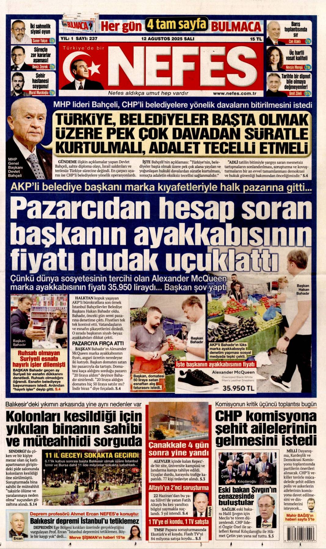 Kıyamet gibi! Alevlere teslim olan Çanakkale'de can pazarı: 12 Ağustos 2025 gazete manşetleri 5