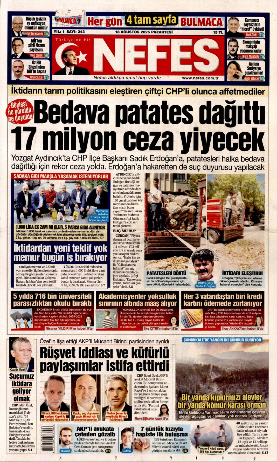 CHP'de kırmızı alrm! Özgür Özel zor durumda: 18 Ağustos 2025 gazete manşetleri 5