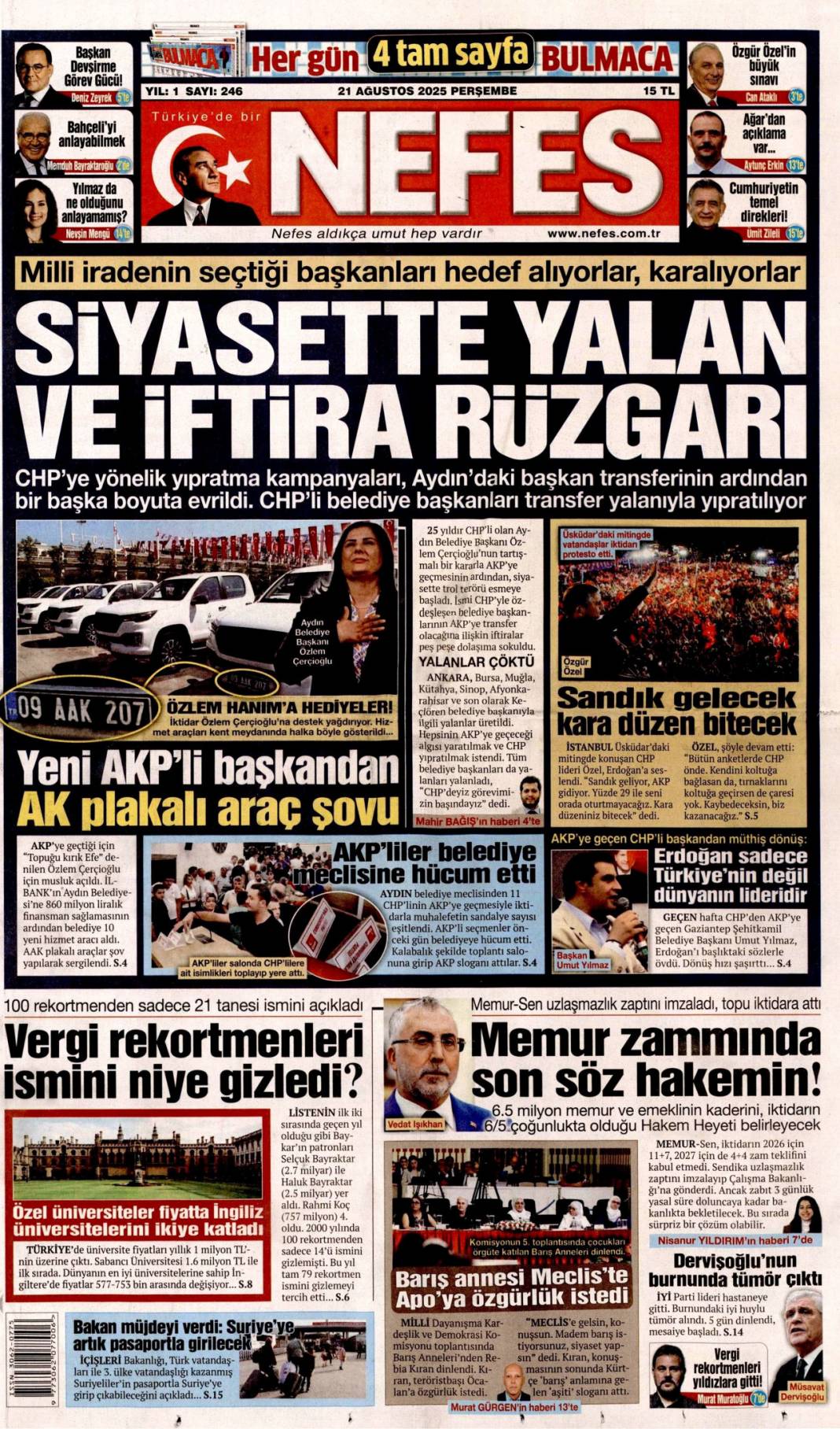 Avrupa fonları ekosistem'e aktı: 21 Ağustos 2025 gazete manşetleri 4