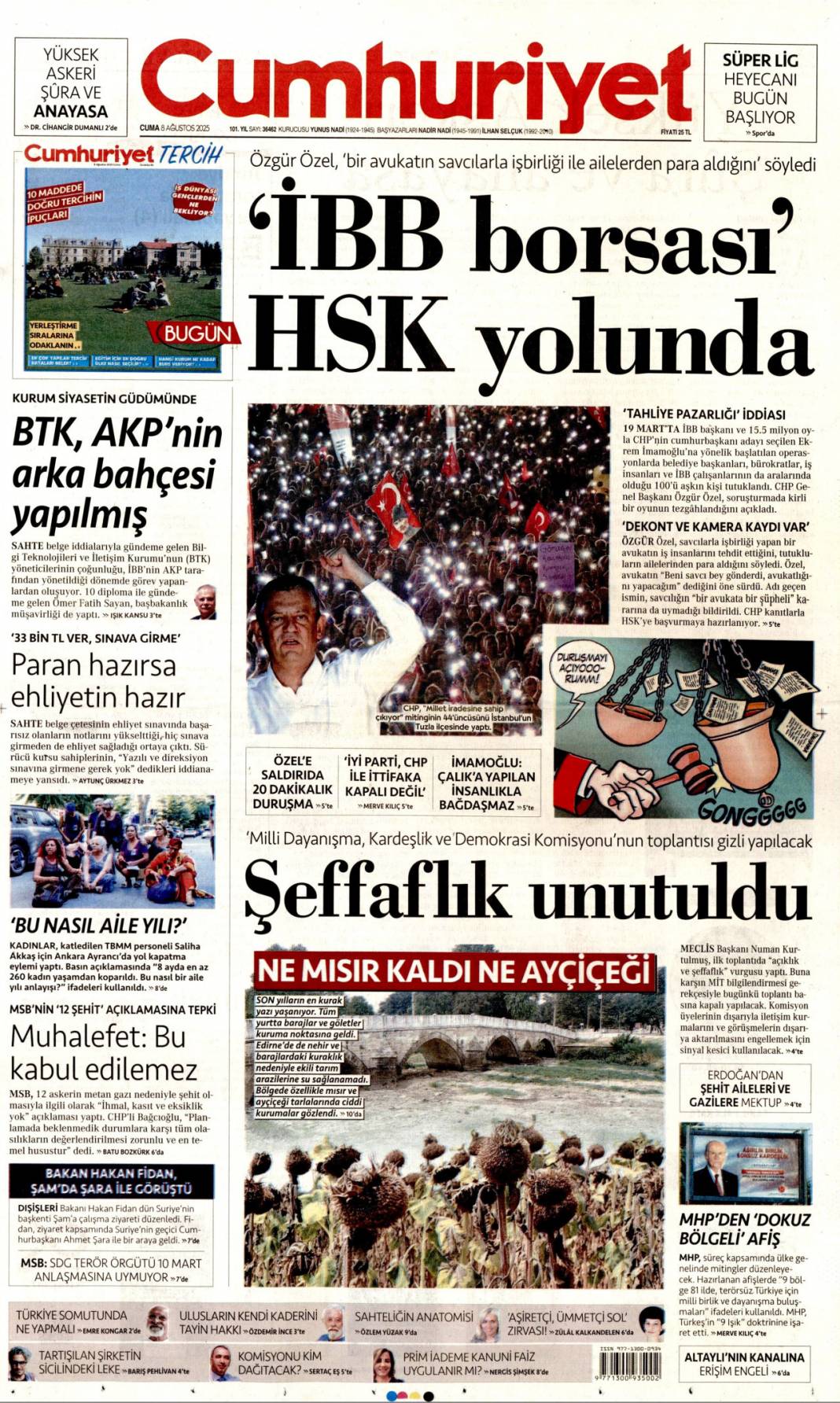 Sahte e-imza'da FETÖ izi! Devlet tuzağı gördü tedbirleri aldı: 8 Ağustos 2025 gazete manşetleri 6