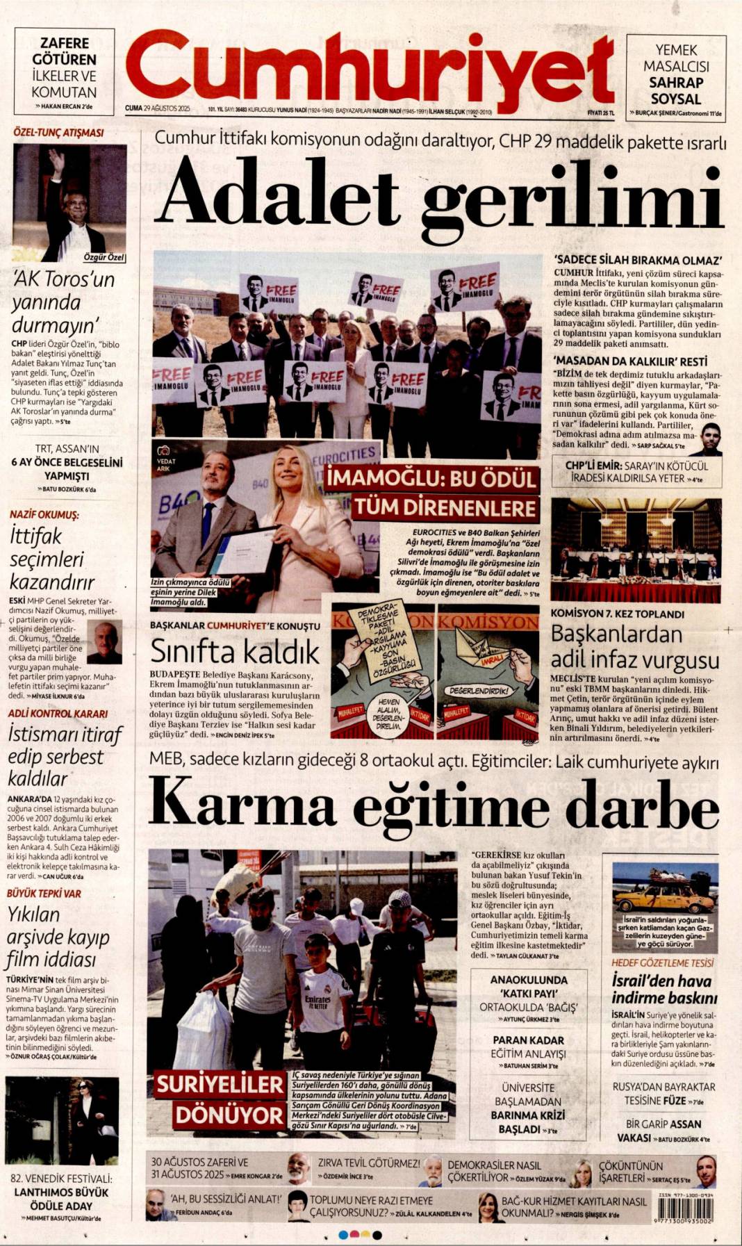 Su yok konser var! İzmirli hizmet bekliyor: 29 Ağustos 2025 gazete manşetleri 6