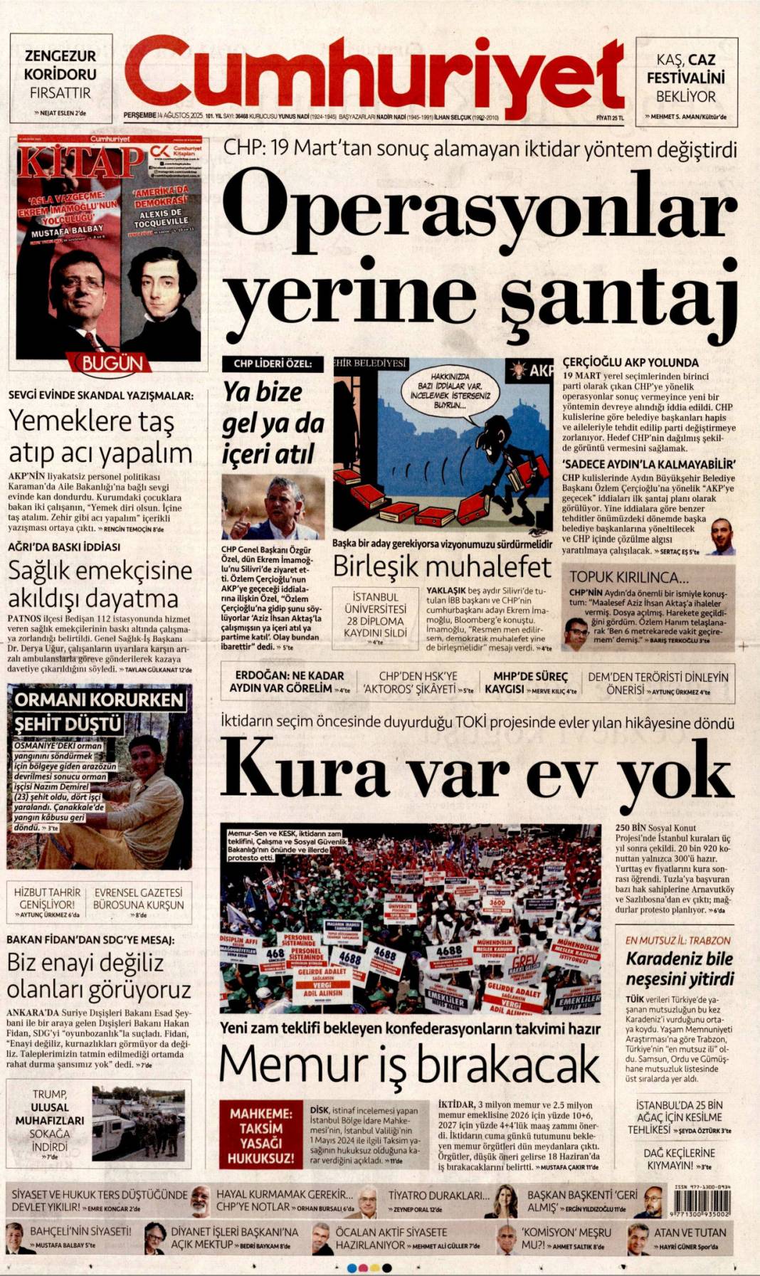 Kurnazlığı bırak YPG! Acil adım atmazlarsa operasyon an meselesi: 14 Ağustos gazete manşetleri 6