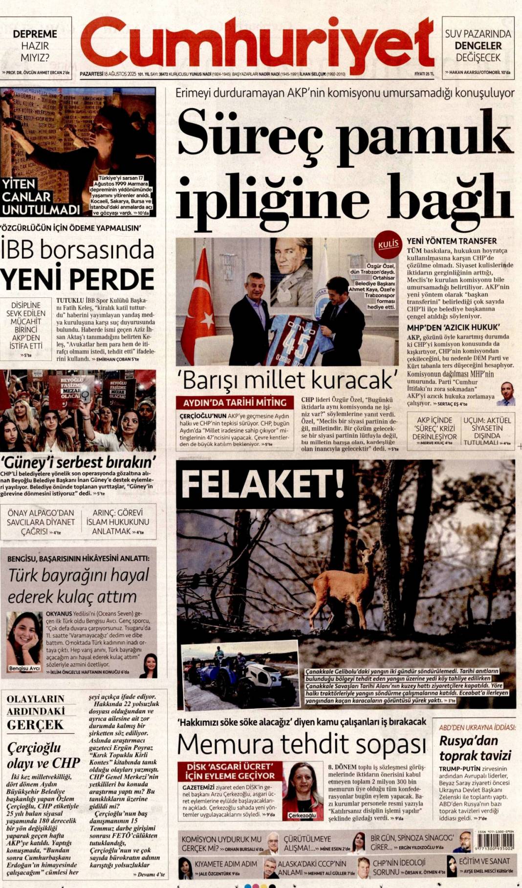 CHP'de kırmızı alrm! Özgür Özel zor durumda: 18 Ağustos 2025 gazete manşetleri 6