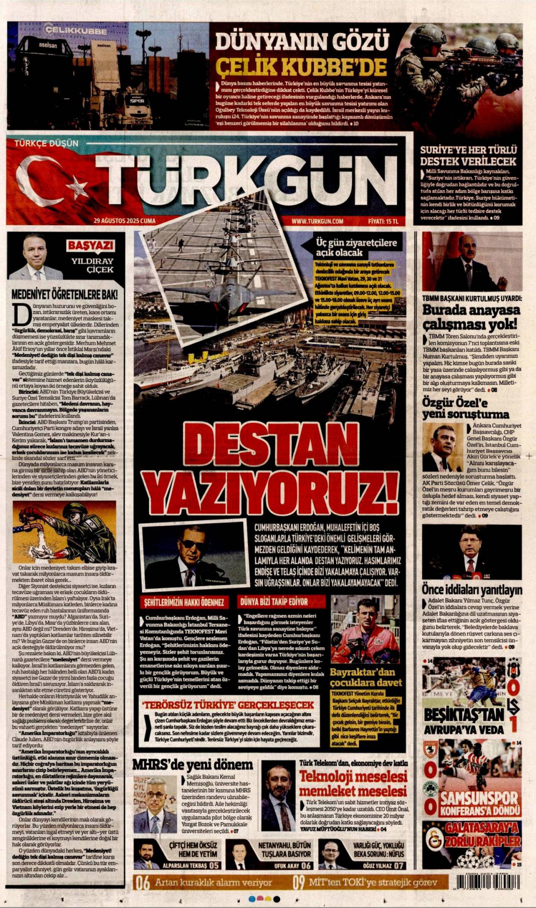 Su yok konser var! İzmirli hizmet bekliyor: 29 Ağustos 2025 gazete manşetleri 7