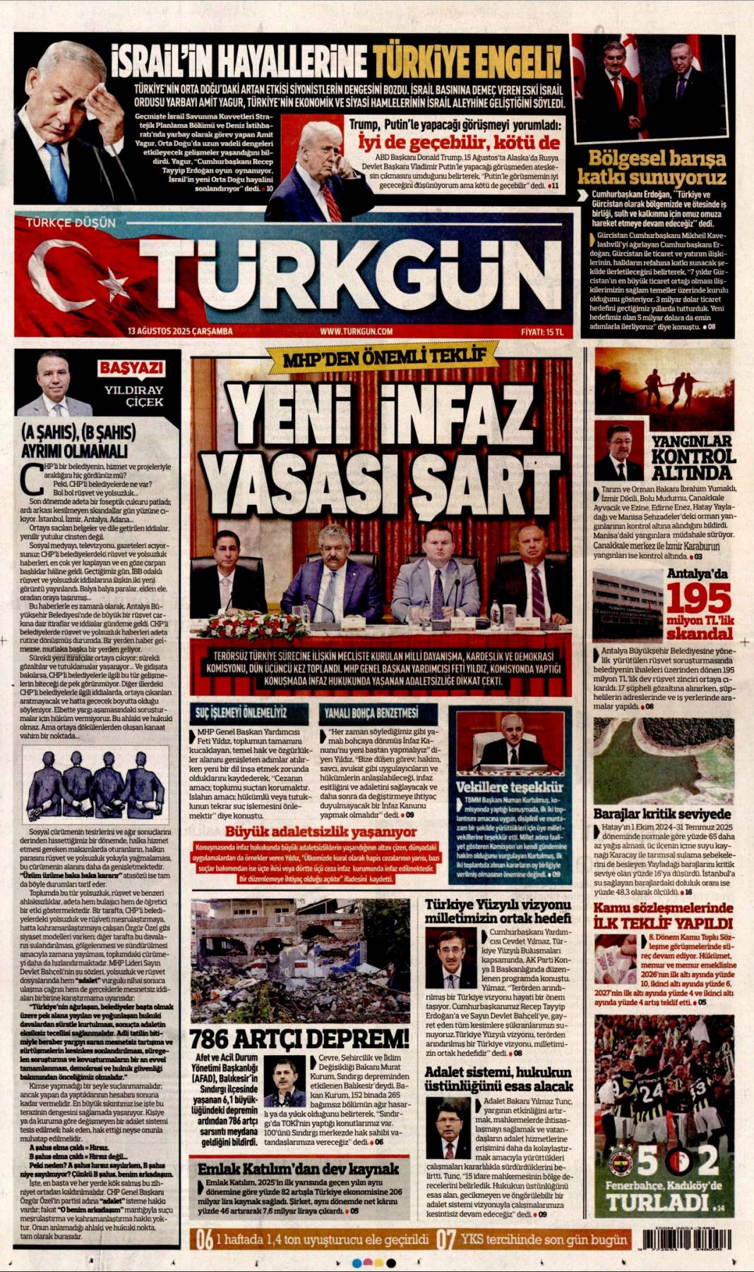 İBB'de rüşvet poşetlere sığmadı: 13 Ağustos 2025 gazete manşetleri 6