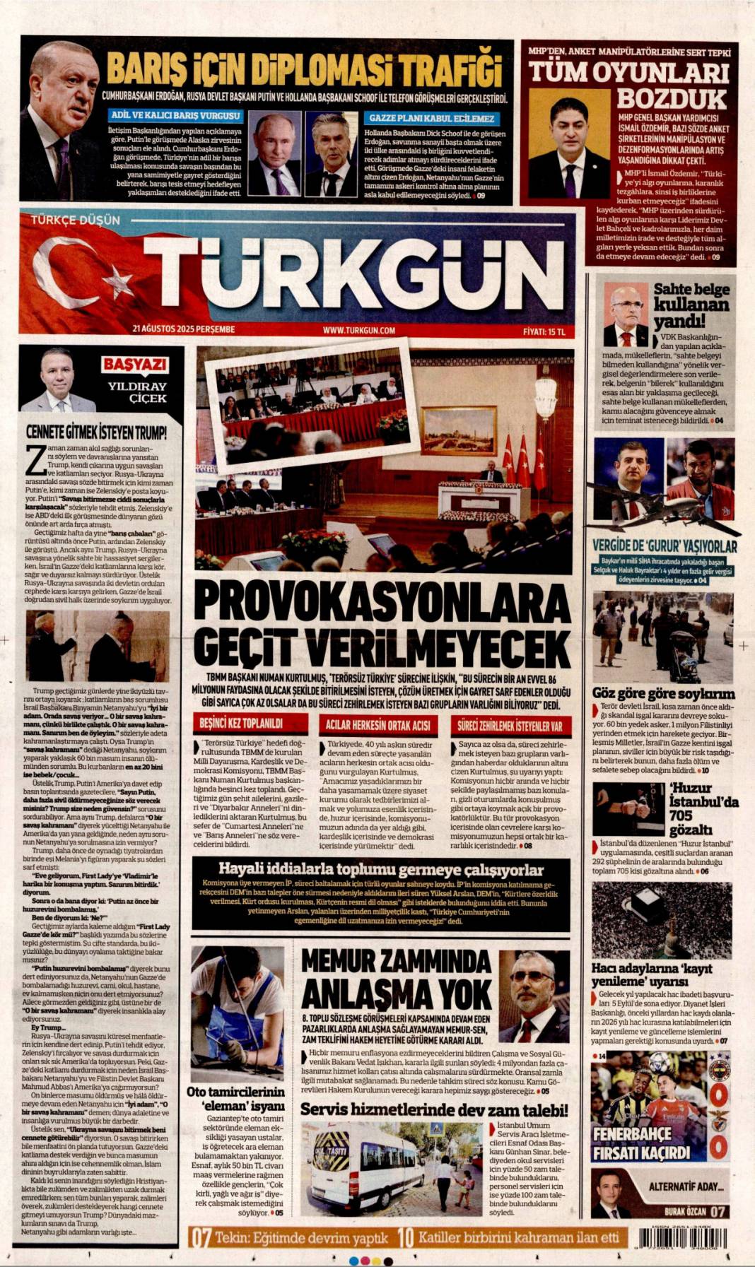 Avrupa fonları ekosistem'e aktı: 21 Ağustos 2025 gazete manşetleri 6