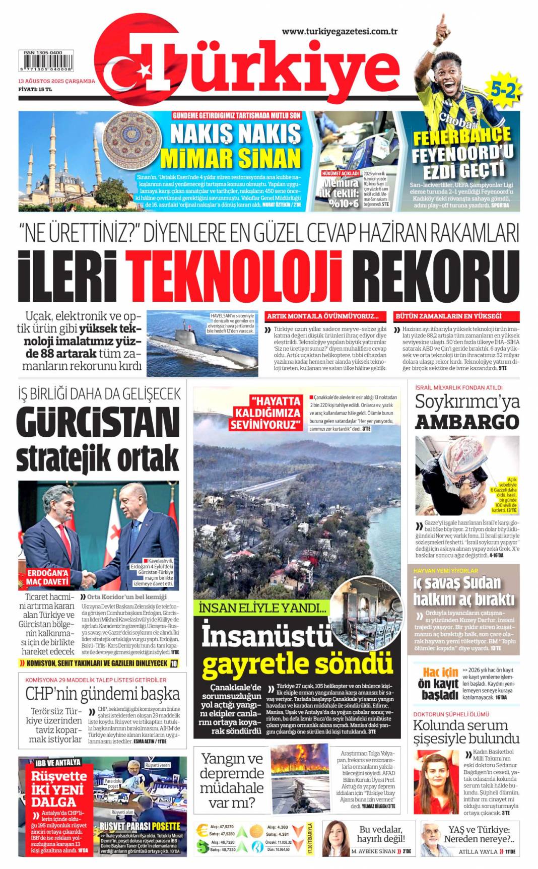 İBB'de rüşvet poşetlere sığmadı: 13 Ağustos 2025 gazete manşetleri 7