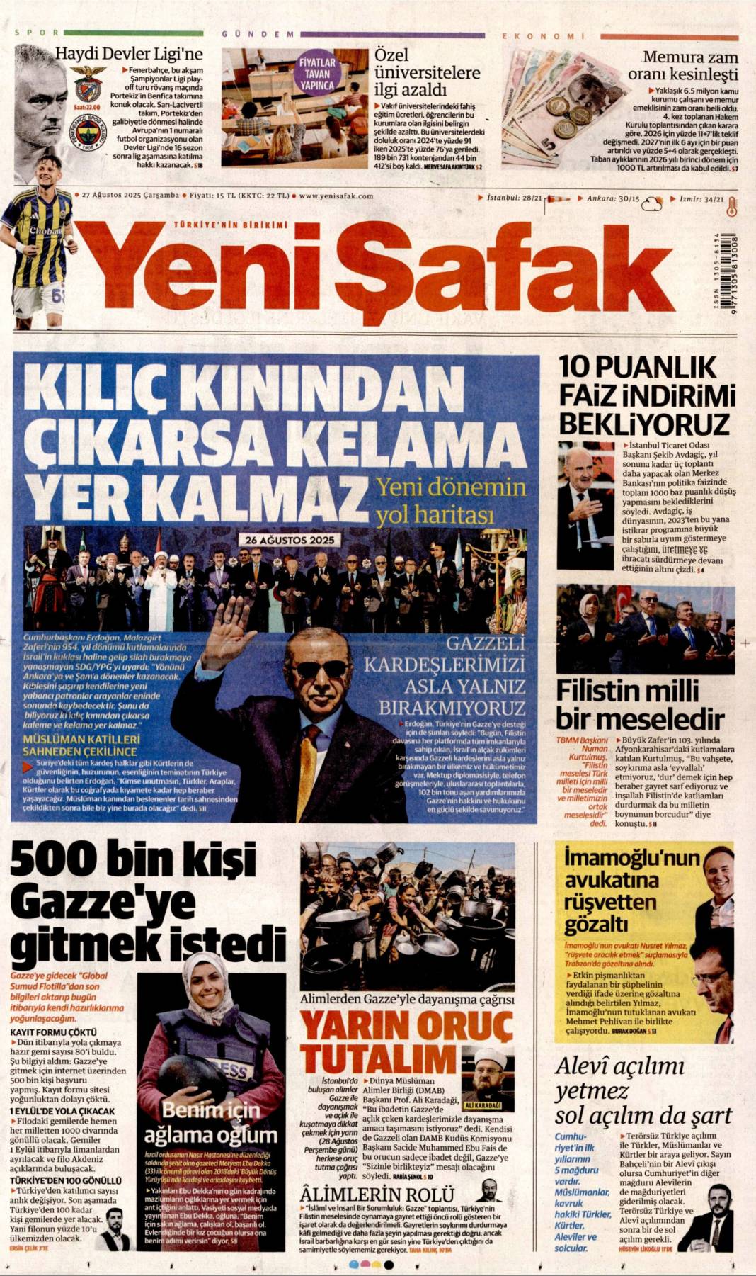 Terörist YPG ve destekçilerine Malazgirt'ten kılıçlı mesaj: 27 Ağustos 2025 gazete manşetleri 8