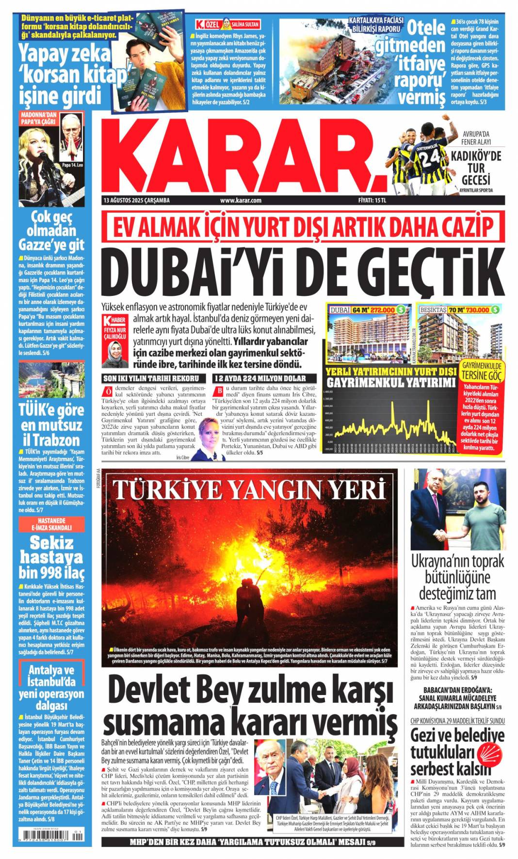 İBB'de rüşvet poşetlere sığmadı: 13 Ağustos 2025 gazete manşetleri 9