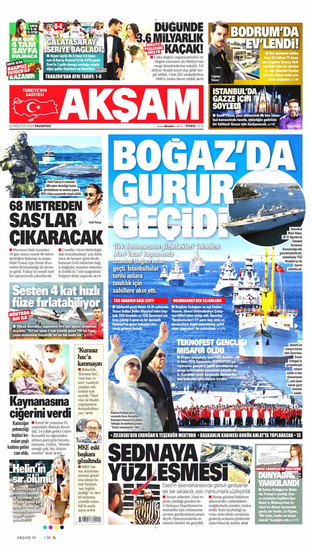 Mavi vatan gururu: 25 Ağustos 2025 Pazartesi güncel gazete manşetleri... 2