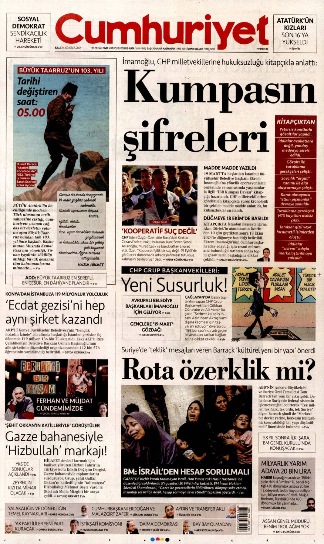 Terörsüz Türkiye için son düzlükteyiz: 26 Ağustos 2025 Salı, gazete manşetleri 5