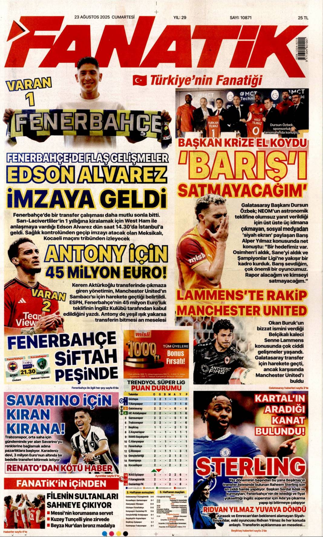 Çok önemli kalkınma hamlesi: 23 Ağustos 2025 Cumartesi, güncel gazete manşetleri... 26