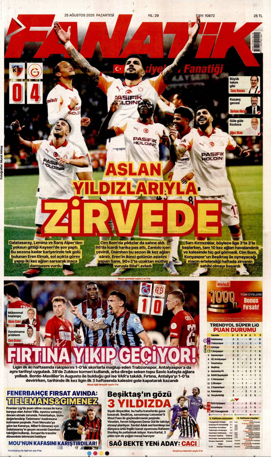 Mavi vatan gururu: 25 Ağustos 2025 Pazartesi güncel gazete manşetleri... 26