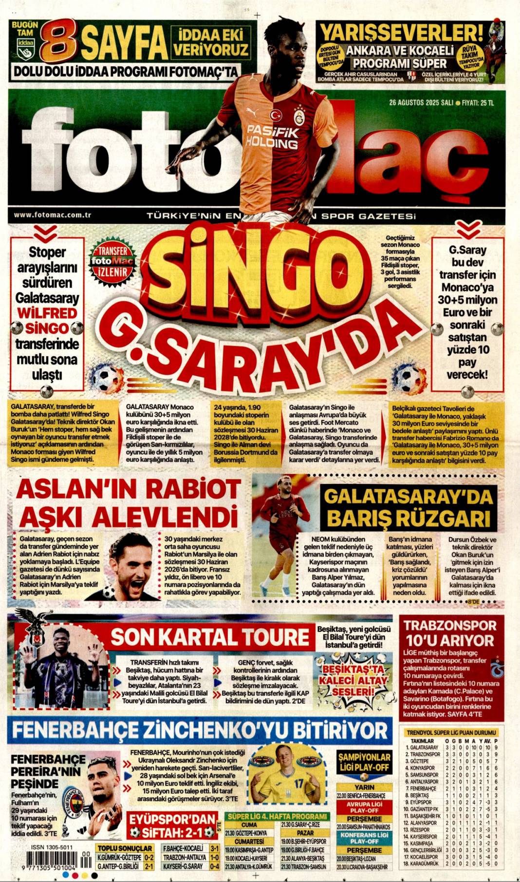 Terörsüz Türkiye için son düzlükteyiz: 26 Ağustos 2025 Salı, gazete manşetleri 22