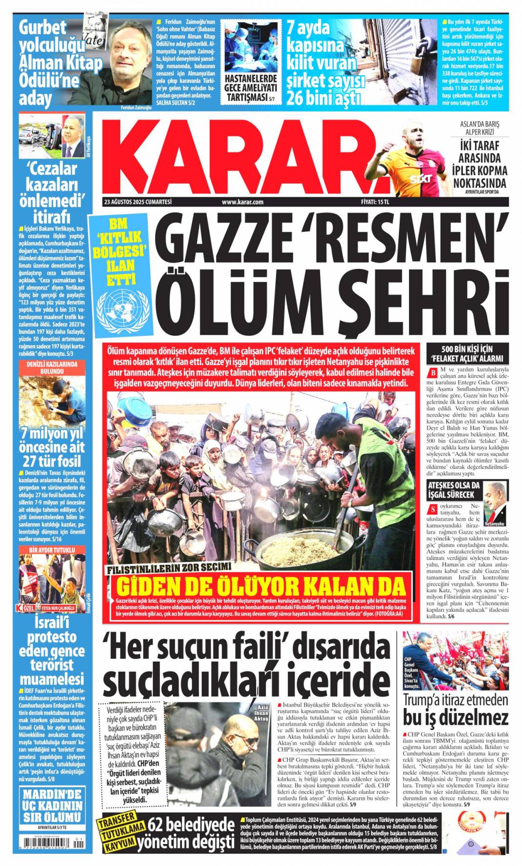 Çok önemli kalkınma hamlesi: 23 Ağustos 2025 Cumartesi, güncel gazete manşetleri... 12