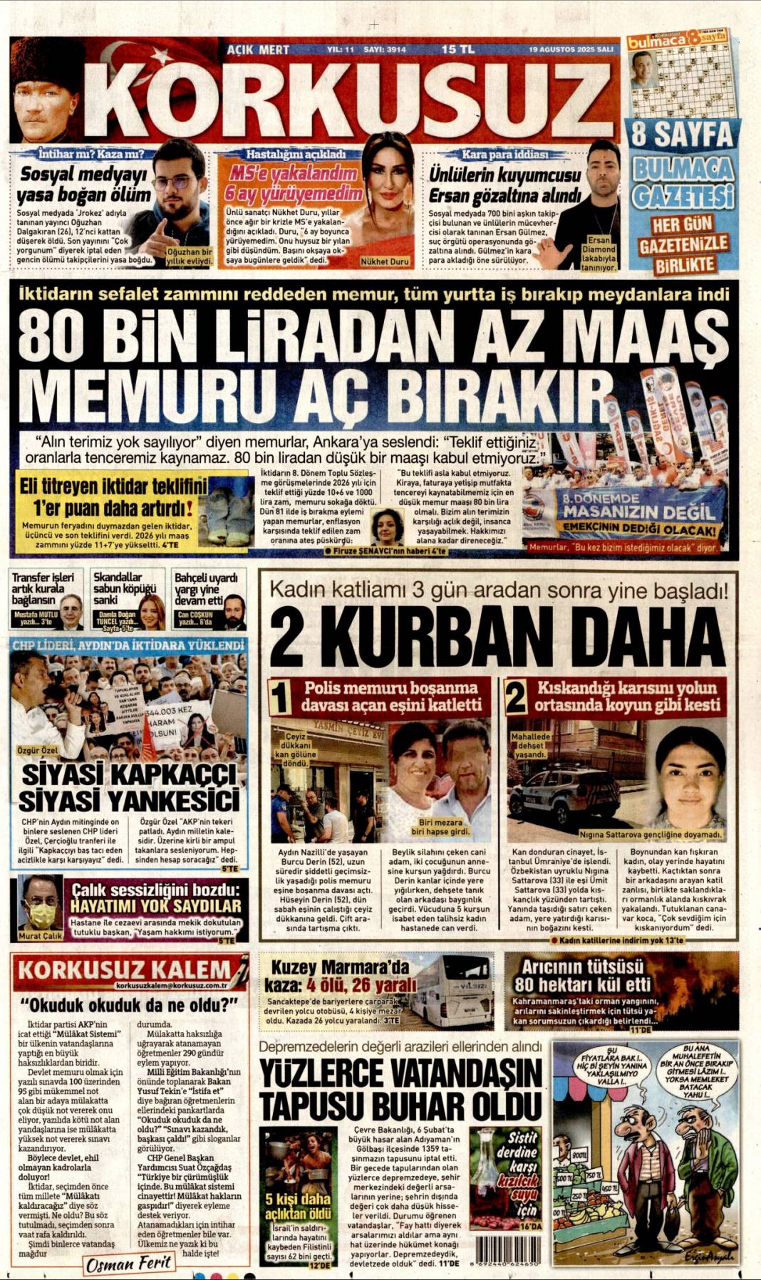 Kuşadası rantı deşifre oldu: 19 Ağustos 2025 Salı gazete manşetleri... 12