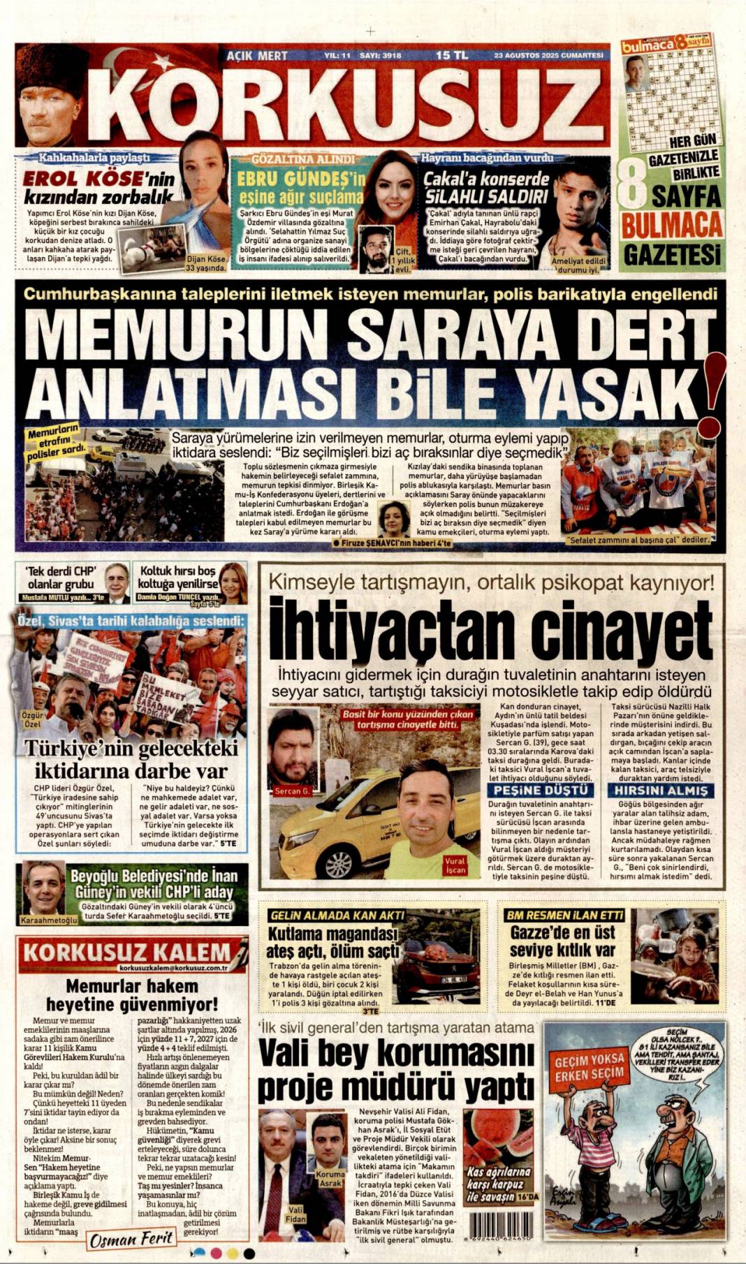 Çok önemli kalkınma hamlesi: 23 Ağustos 2025 Cumartesi, güncel gazete manşetleri... 13