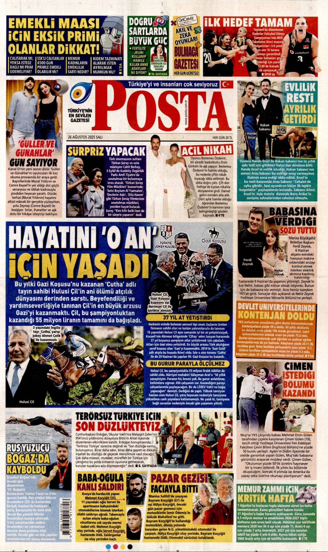 Terörsüz Türkiye için son düzlükteyiz: 26 Ağustos 2025 Salı, gazete manşetleri 16