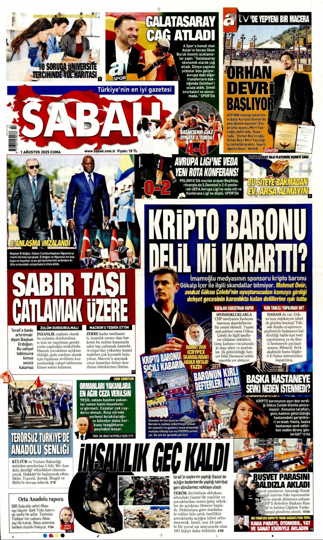 Yangınlara karşı toplu dua seferberliği: 1 Ağustos 2025 Cuma güncel gazete manşetleri 26