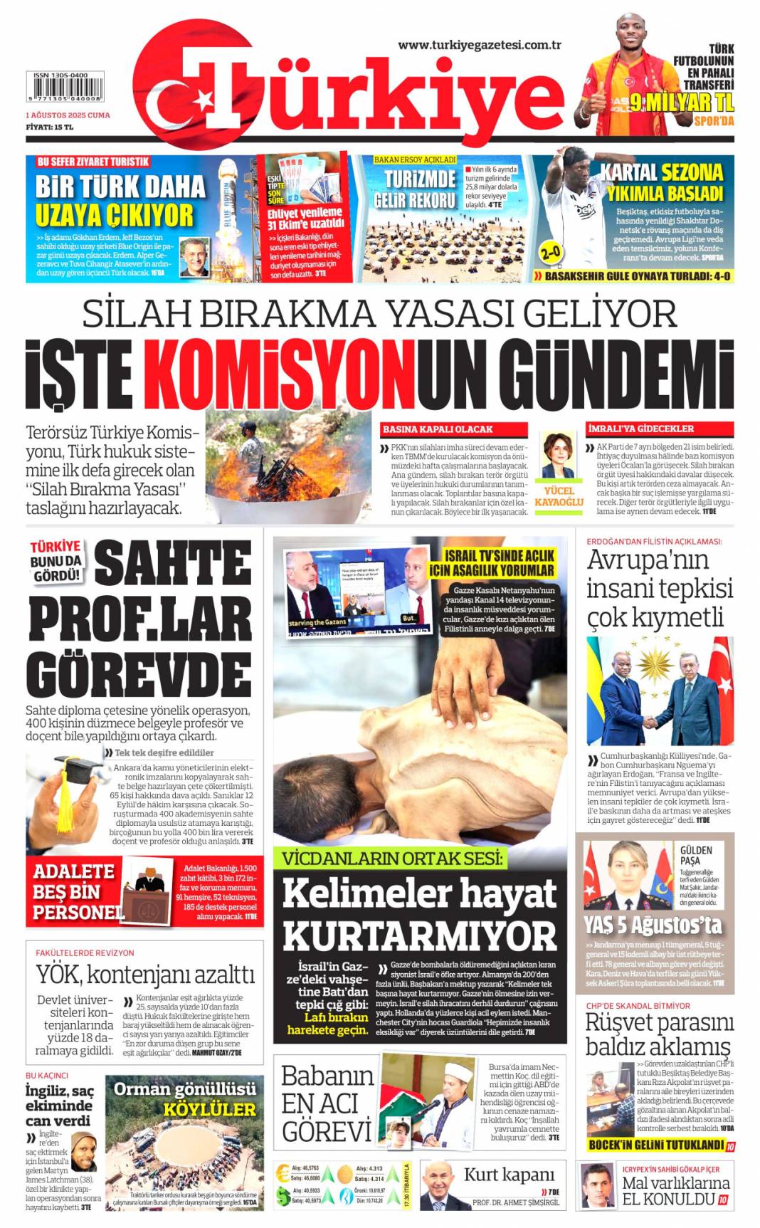 Yangınlara karşı toplu dua seferberliği: 1 Ağustos 2025 Cuma güncel gazete manşetleri 3