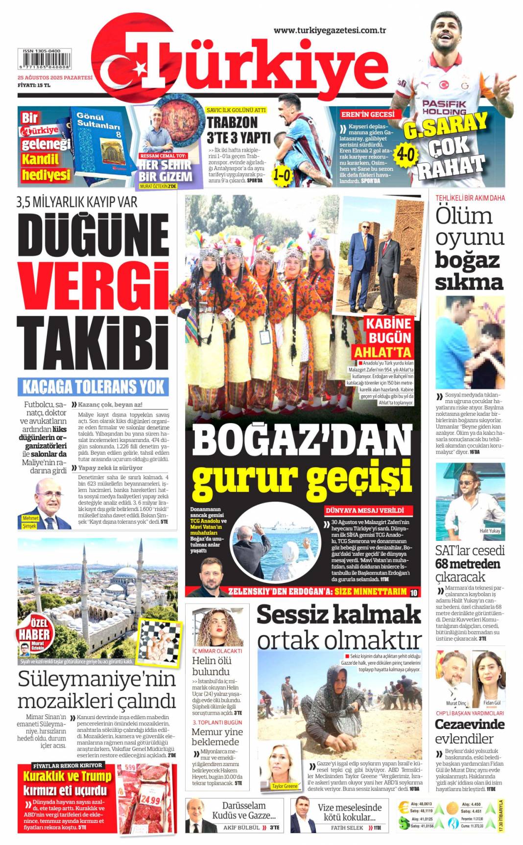 Mavi vatan gururu: 25 Ağustos 2025 Pazartesi güncel gazete manşetleri... 20