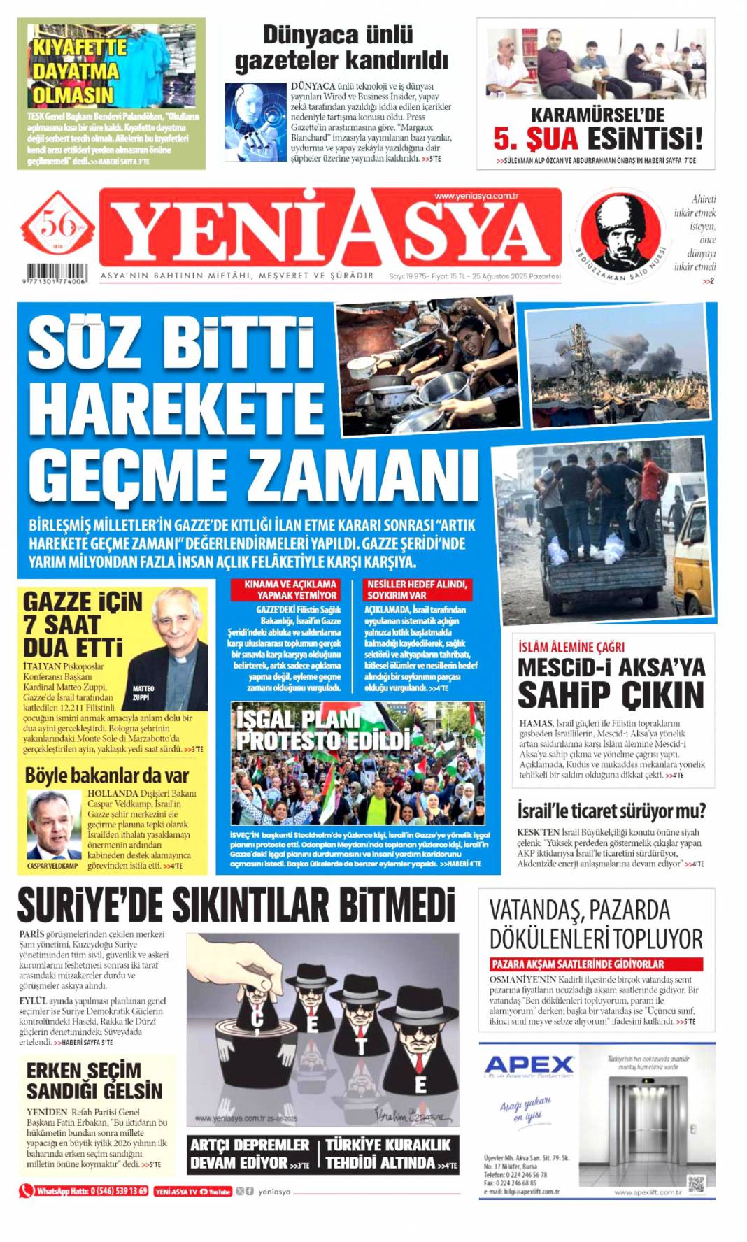 Mavi vatan gururu: 25 Ağustos 2025 Pazartesi güncel gazete manşetleri... 22