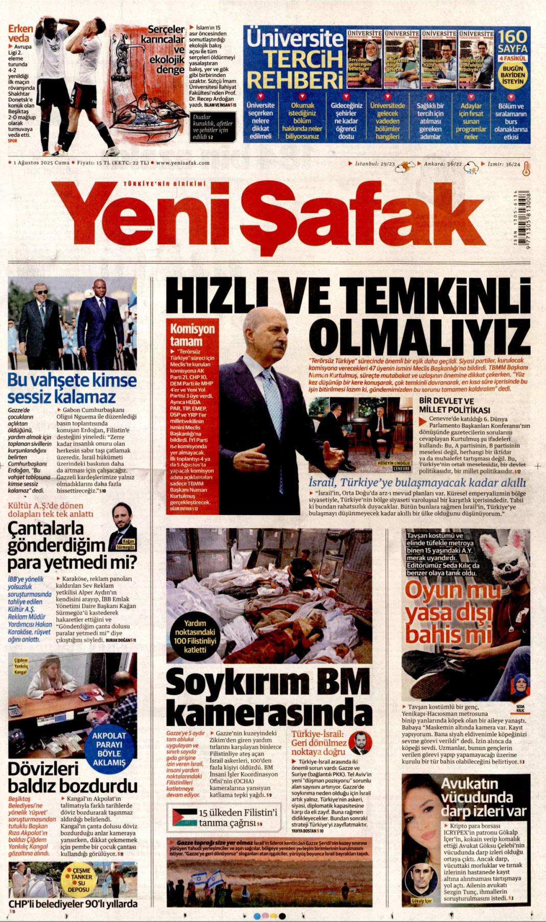 Yangınlara karşı toplu dua seferberliği: 1 Ağustos 2025 Cuma güncel gazete manşetleri 4