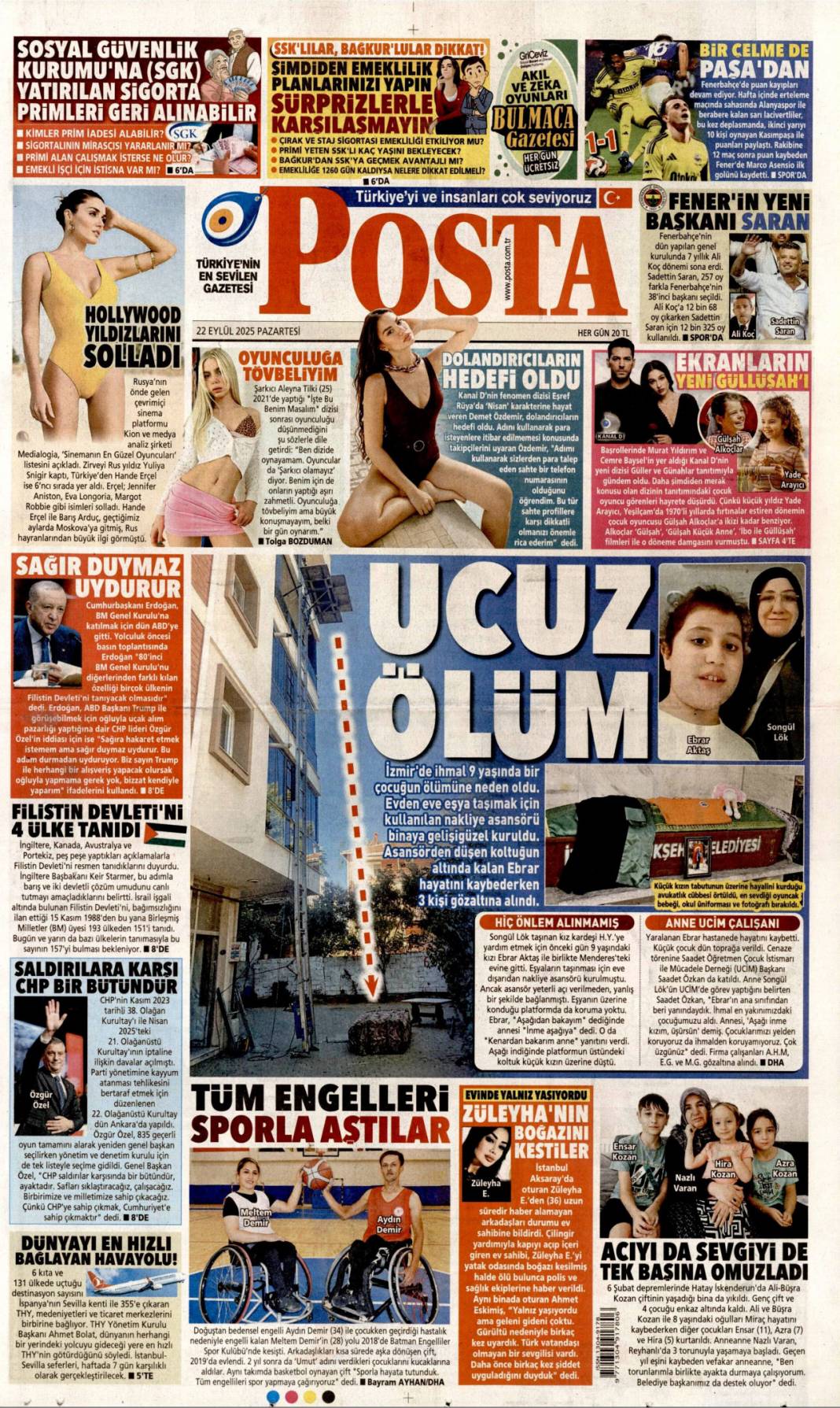 Filistin için tarihi bir gelişme! Filistin'e İngiliz anahtarı: 22 Eylül gazete manşetleri 21