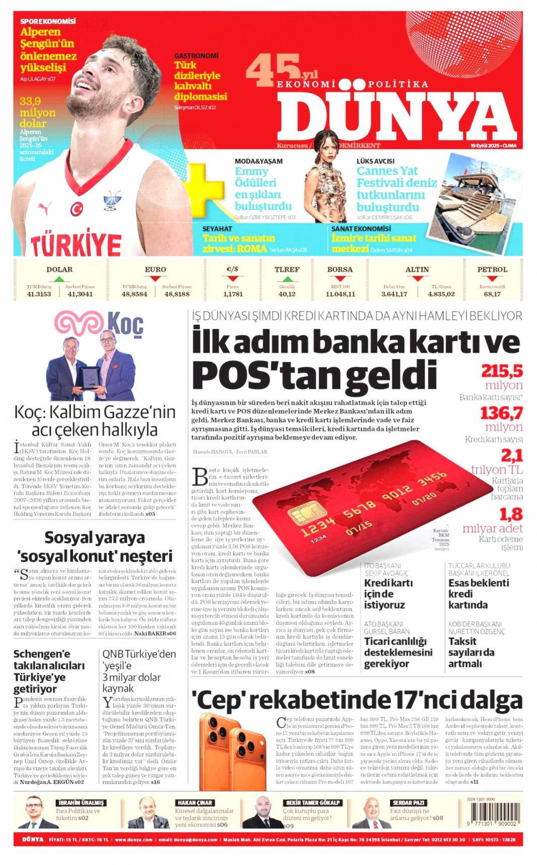 Türkiye'de aslan, Avrupa'da suskun! Kabus gibi başlangıç: 19 Eylül 2025 gazete manşetleri 24