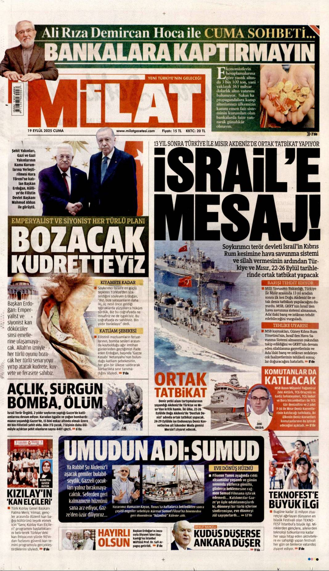 Türkiye'de aslan, Avrupa'da suskun! Kabus gibi başlangıç: 19 Eylül 2025 gazete manşetleri 25