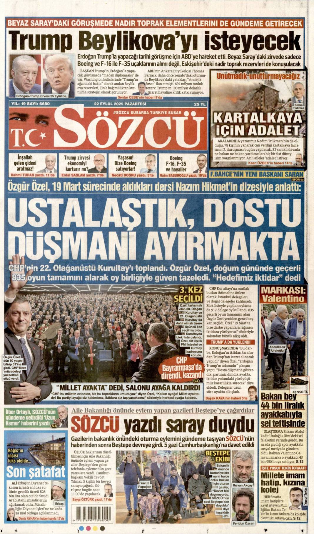 Filistin için tarihi bir gelişme! Filistin'e İngiliz anahtarı: 22 Eylül gazete manşetleri 3