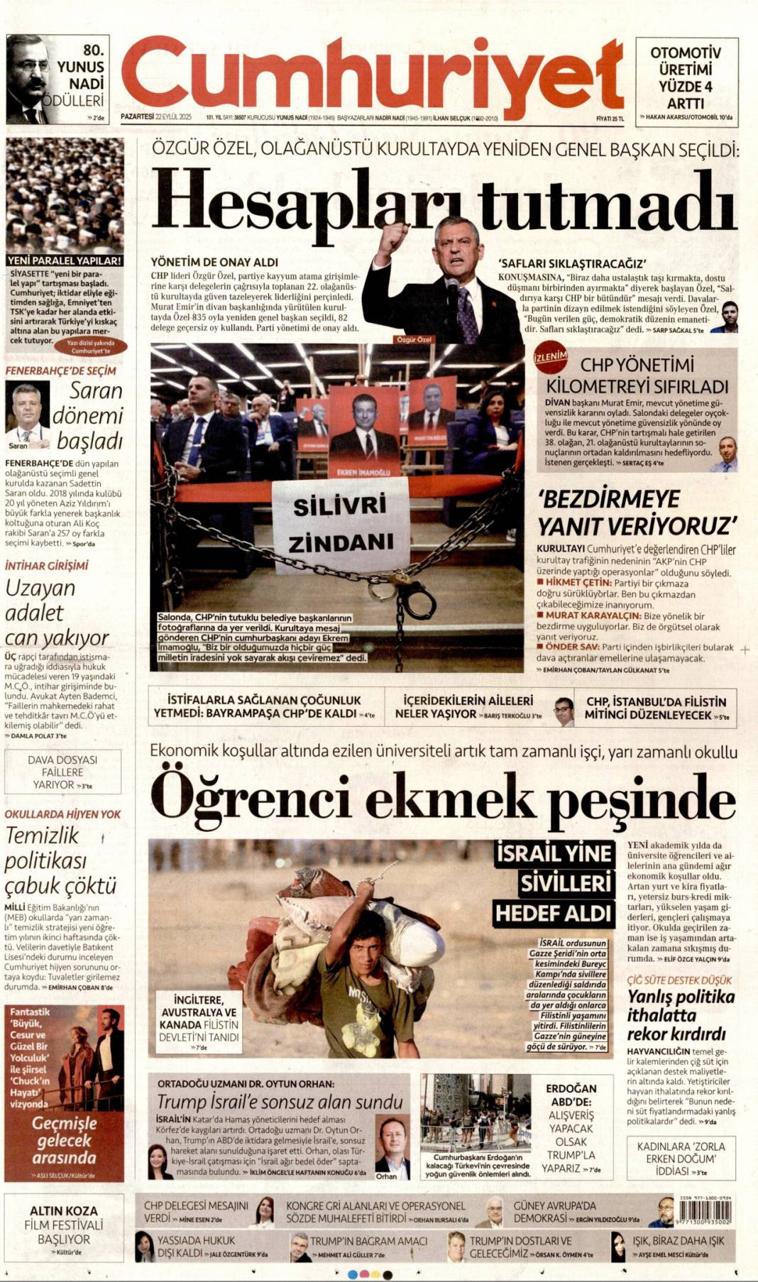 Filistin için tarihi bir gelişme! Filistin'e İngiliz anahtarı: 22 Eylül gazete manşetleri 5