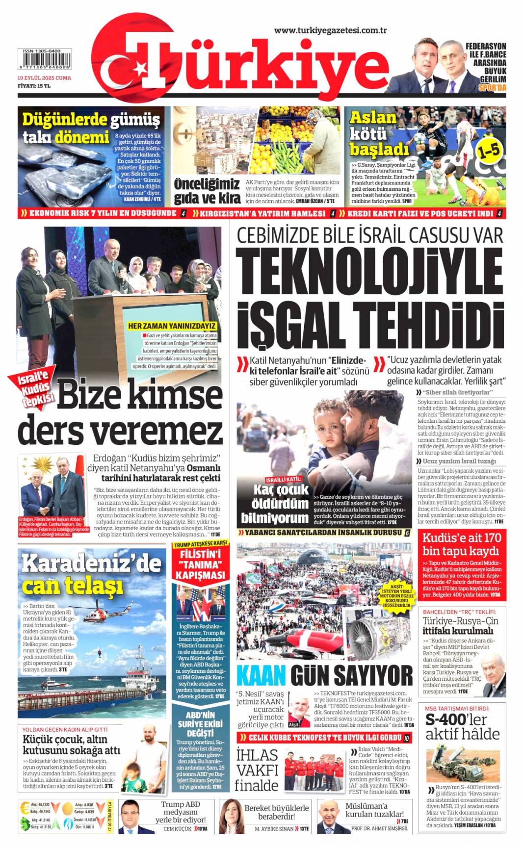 Türkiye'de aslan, Avrupa'da suskun! Kabus gibi başlangıç: 19 Eylül 2025 gazete manşetleri 9