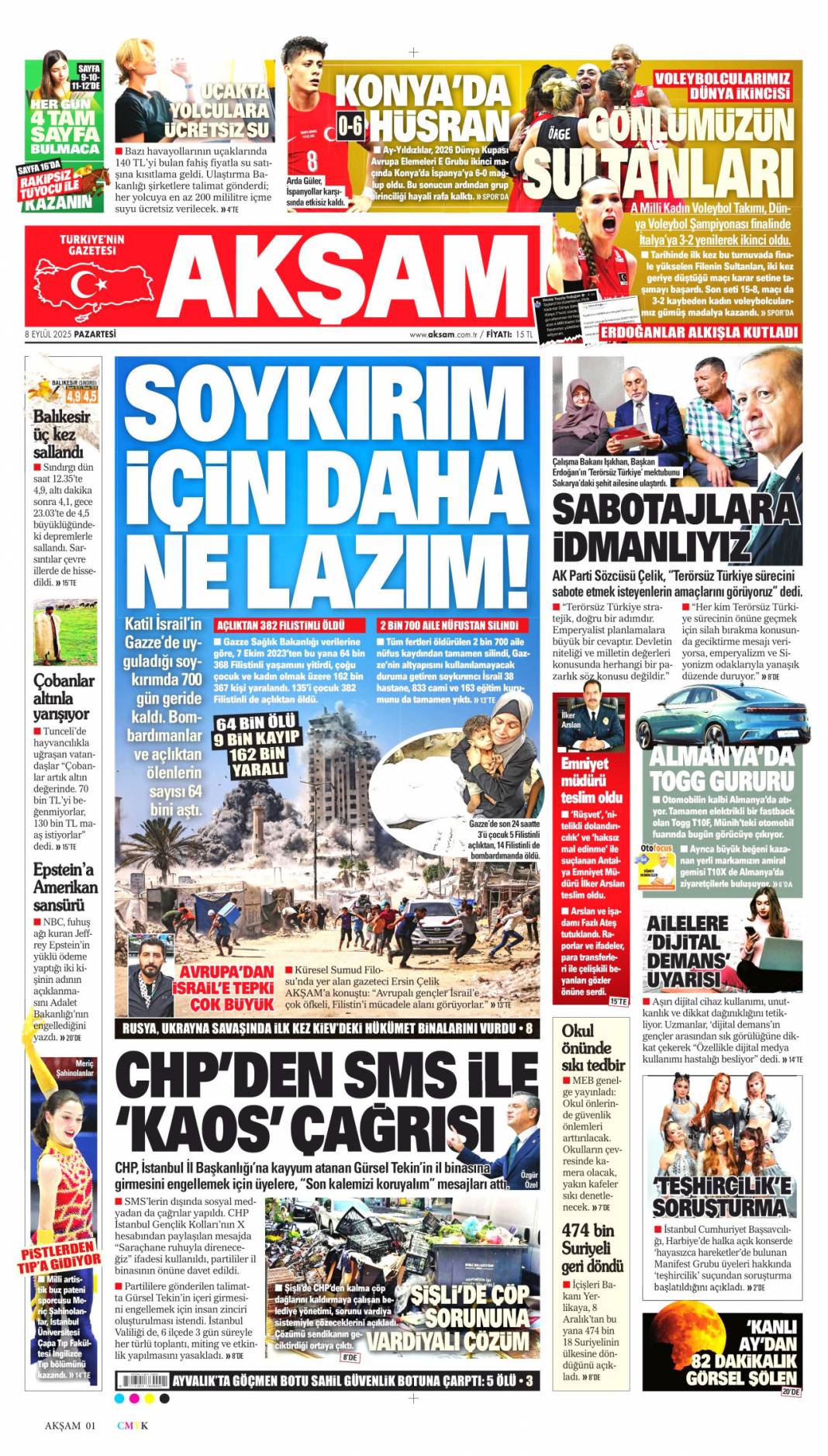 40 Milyonluk 'maaş' müdürü yaktı: 8 Eylül 2025 Pazartesi, güncel gazete manşetleri... 6