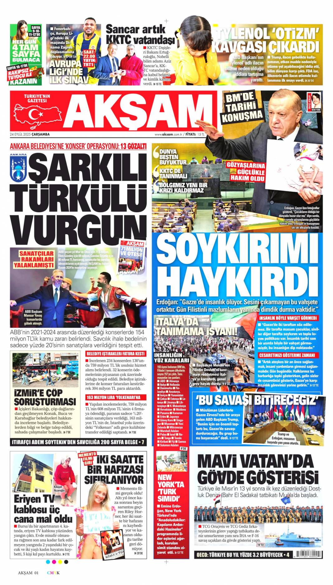 Hangi vicdan buna dayanır: 24 Eylül 2025 Çarşamba güncel gazete manşetleri 5